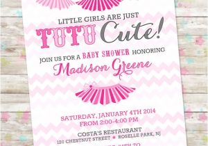 Tutu themed Baby Shower Invitations Tutu Baby Shower Invitation Baby Girl Invite Tutu Cute Baby
