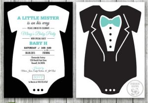 Tuxedo Onesie Baby Shower Invitations Baby Bodysuit Shower Invitation Little Mister Baby