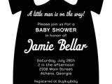 Tuxedo Onesie Baby Shower Invitations Black Tux Esie Bow Tie Baby Shower Invitation