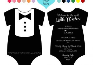 Tuxedo Onesie Baby Shower Invitations Customized Dapper Tuxedo Esie Baby Shower Invitation