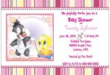 Tweety Bird Baby Shower Invitations Custom Baby Tweety Bird & Sylvester Girl Shower