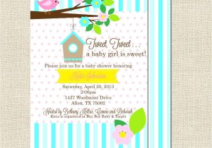 Tweety Bird Baby Shower Invitations Invitation for Baby Shower Cozy Bird Baby Shower