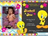 Tweety Bird Baby Shower Invitations Tweety Bird Birthday Invitation