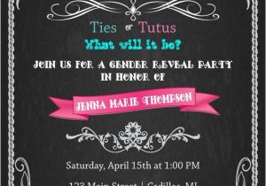 Twin Gender Reveal Party Invitations Gender Reveal Baby Shower Invitation Ties or Tutus Baby