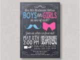 Twin Gender Reveal Party Invitations Gender Reveal Invitation Gender Reveal Twins Gender