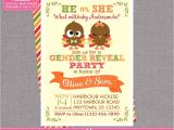 Twin Gender Reveal Party Invitations Twin Gender Reveal Invitations Digital