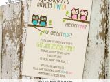 Twin Gender Reveal Party Invitations Twins Gender Reveal Invitation Owl Baby Shower Invitation Twin
