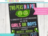 Twin Gender Reveal Party Invitations Twins Gender Reveal Party Invitation Pink and Blue Boy