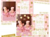 Twin Girl Birthday Party Invitations Twins First Birthday Invitations Twin Girls 1st Birthday