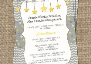 Twinkle Twinkle Little Star Baby Shower Invitation Wording Twinkle Twinkle Little Star Baby Shower Invite Yellow