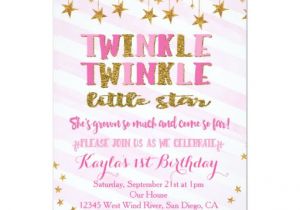 Twinkle Twinkle Little Star Birthday Invitation Template Twinkle Twinkle Little Star Invitation Pink Zazzle
