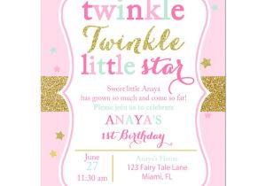 Twinkle Twinkle Little Star Birthday Invitation Template Twinkle Twinkle Little Star Invitation Printable or Printed