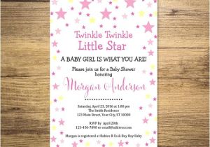 Twinkle Twinkle Little Star Girl Baby Shower Invitations Twinkle Twinkle Little Star Baby Shower Invitation Star