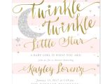 Twinkle Twinkle Little Star Girl Baby Shower Invitations Twinkle Twinkle Little Star Girl Baby Shower or Sprinkle
