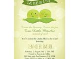 Two Peas In A Pod Baby Shower Invitations for Twins Twin Baby Shower Invitation Two Peas In A Pod