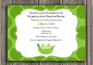 Two Peas In A Pod Baby Shower Invitations for Twins Two Peas In A Pod Baby Shower Invitations