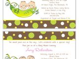 Two Peas In A Pod Baby Shower Invitations for Twins Two Peas In A Pod Twins Baby Shower Invitations Boy Girl
