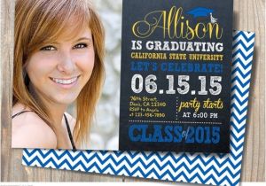 Two Sided Graduation Party Invitations Graduation Invitation Graduation Chalkboard Double Sided