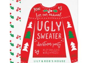 Ugly Holiday Sweater Party Invitation Template Free Festive Ugly Sweater Christmas Party Invitations Zazzle Com