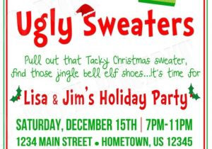 Ugly Sweater Christmas Party Invitations Wording Ugly Christmas Sweater Invitation Wording Happy Holidays