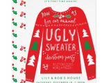 Ugly Sweater Holiday Party Invitation Template Festive Ugly Sweater Christmas Party Invitations Zazzle Com