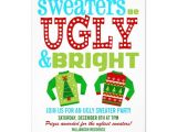 Ugly Sweater Holiday Party Invitation Template Ugly 39 N Bright Christmas Sweater Party Invitation Zazzle Com