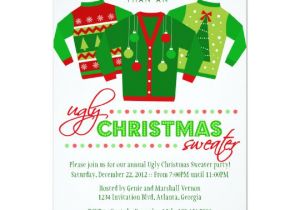 Ugly Sweater Holiday Party Invitation Template Ugly Christmas Sweater Holiday Party Invitation Zazzle Com