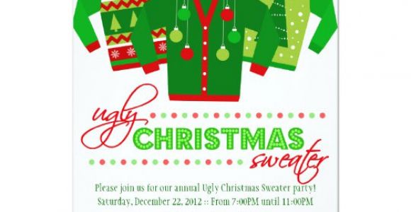Ugly Sweater Holiday Party Invitation Template Ugly Christmas Sweater Holiday Party Invitation Zazzle Com