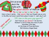 Ugly Sweater Party Invitation Template Free Word Funny Christmas Invite Wording
