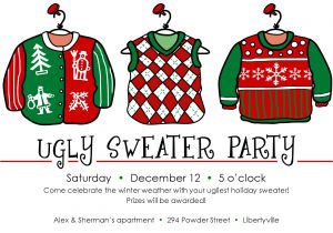 Ugly Sweater Party Invitation Template Free Word Ugly Christmas Sweater Party Invitation