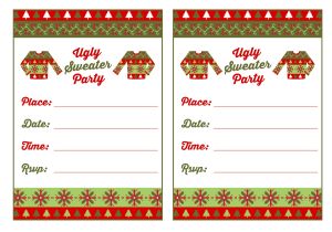 Ugly Sweater Party Invite Template Baptism Invitation Ugly Sweater Invitation Template Free