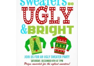 Ugly Sweater Party Invites Ugly and Bright Christmas Sweaters Party 5×7 Paper