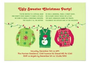 Ugly Sweater Party Invites Wording Ugly Sweater Christmas Party Invitation