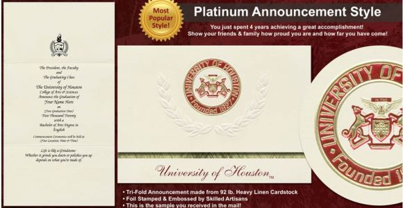Uh Graduation Invitations University Of Houston Graduation Announcements