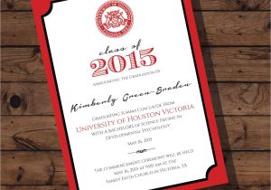 Uh Graduation Invitations University Of Houston Victoria Graduation Announcement