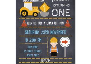 Under Construction Birthday Party Invitations Under Construction Chalkboard Birthday Invitation Zazzle