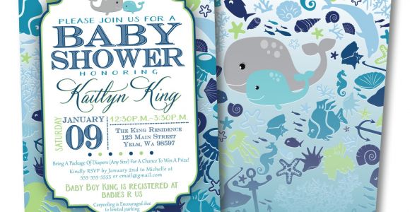 Under the Sea Baby Boy Shower Invitations Under the Sea Baby Shower Invitation Diy by sincerelyjennifer