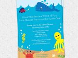 Under the Sea Baby Boy Shower Invitations Under the Sea Baby Shower Invitations Creatures Boy Girl