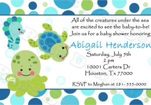 Under the Sea Baby Shower Invitation Templates Under the Sea Baby Shower Invitations Free Templates