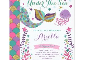 Under the Sea Birthday Invitation Template Free Mermaid Birthday Invitation Under the Sea Party Zazzle Com