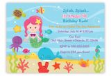 Under the Sea Birthday Invitation Template Free Under the Sea Birthday Invitation Choose Mermaid You Print