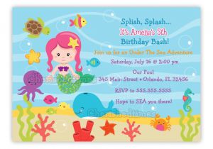 Under the Sea Birthday Invitation Template Free Under the Sea Birthday Invitation Choose Mermaid You Print
