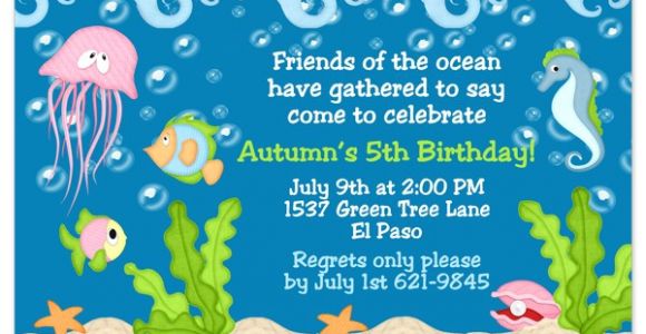 Under the Sea Birthday Invitation Template Free Under the Sea Birthday Invitations Wording Free