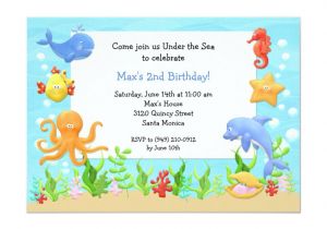 Under the Sea Birthday Invitation Template Free Under the Sea Birthday Party Invitation Zazzle