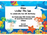 Under the Sea Birthday Invitation Template Free Under the Sea Birthday Party Invitations Free Invitation