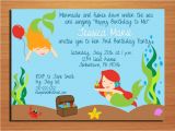 Under the Sea Birthday Invitation Template Little Mermaid Under the Sea Birthday Party Invitation Cards