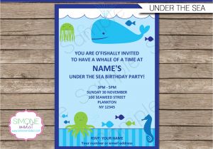 Under the Sea Birthday Invitation Template Under the Sea Party Invitations Birthday Party