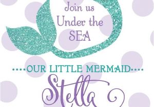 Under the Sea Birthday Invitations Free Printable Mermaid Birthday Invitation Quot Under the Sea Quot Digital