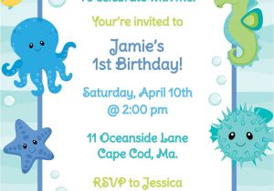 Under the Sea Birthday Invitations Free Printable Under the Sea Birthday Invitation Boy by Anchorbluedesign