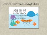 Under the Sea Birthday Invitations Free Printable Under the Sea Printable Birthday Invitation Digital File